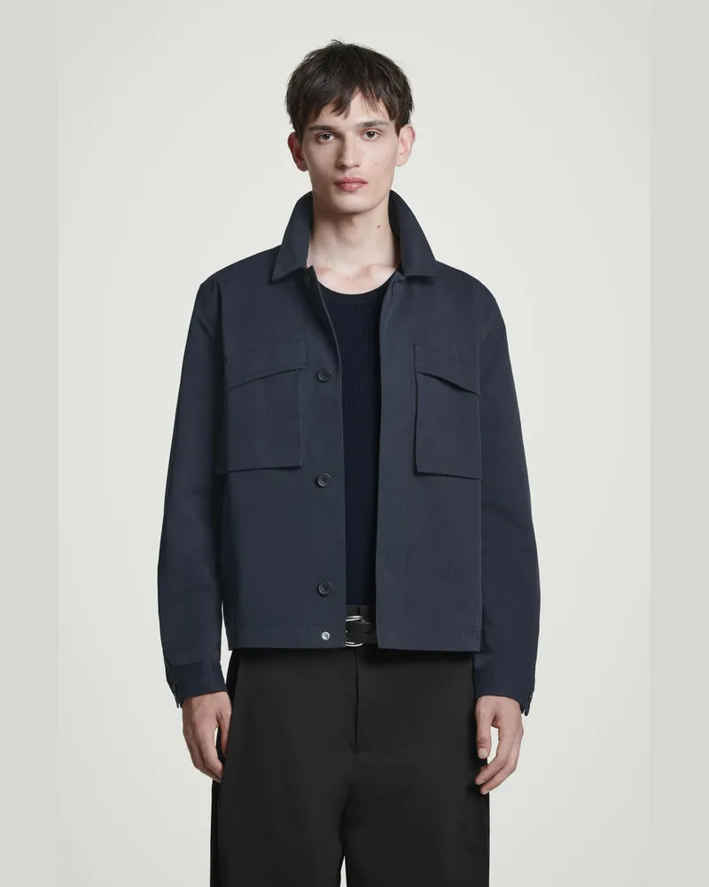 COS Utility-Hemdjacke Aus Baumwoll-Twill Blau