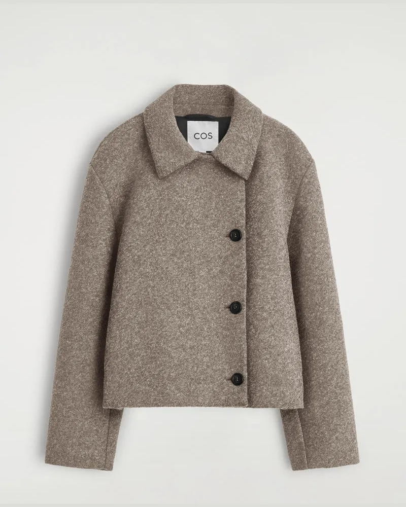 COS Boiled Wool-Blend Jacket Beige