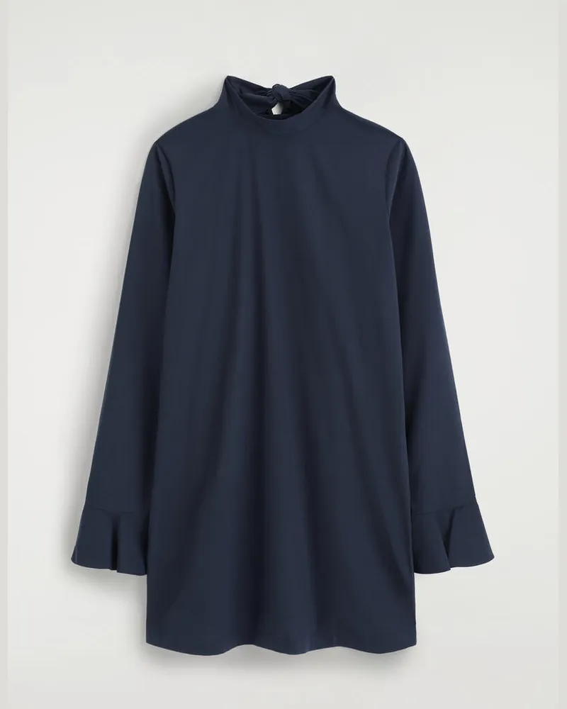 COS Minikleid Aus Baumwolle Mit Ausgestellten Ärmeln Blau