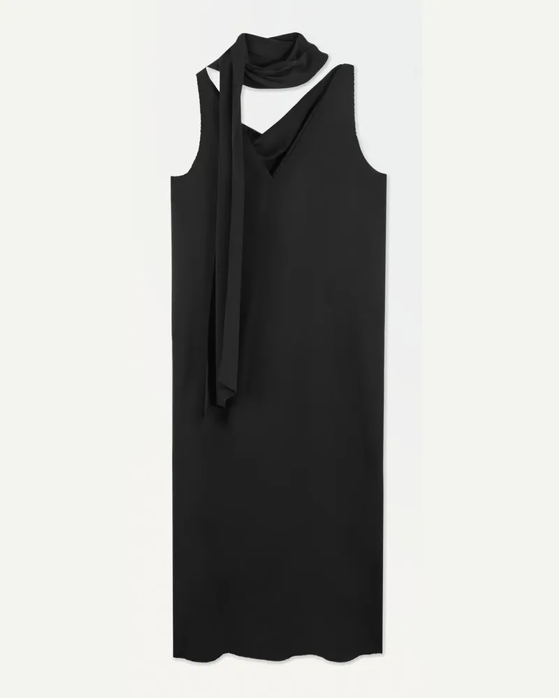 COS Das Seidenkleid Mit Schaldetail Schwarz