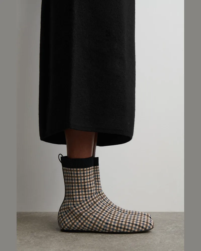 COS Karierte Sock Boots Beige