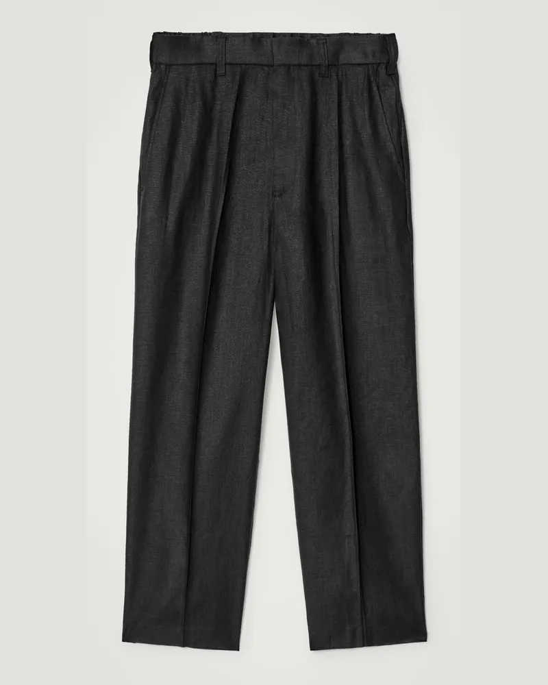 COS Fliessende Leinenhose Mit Weitem Bein Schwarz