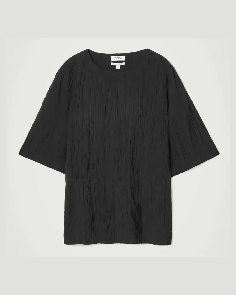 COS Oversized-T-Shirt In Knitteroptik Schwarz