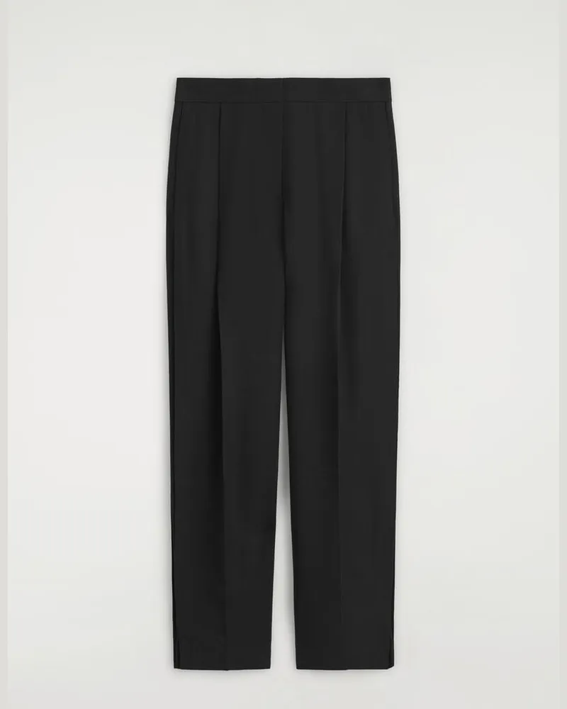 COS Hose Mit Geradem Bein Und Falten Schwarz