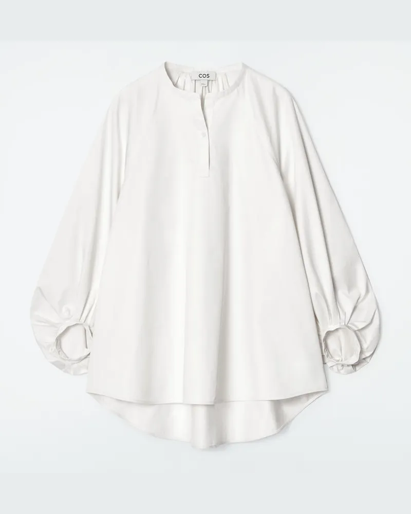 COS Bluse Mit Ballonärmeln Weiß