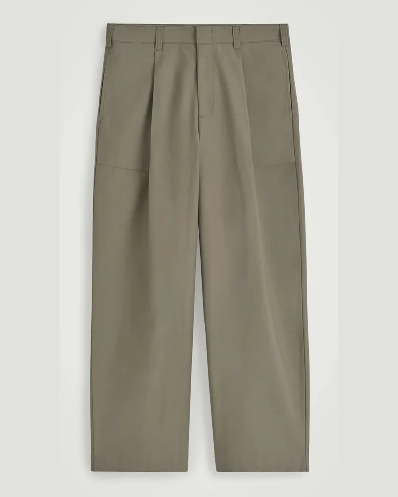 COS Hose Aus Baumwoll-Twill Mit Weitem Bein Beige