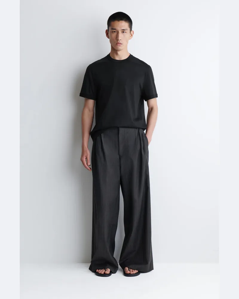 COS Hose Aus Merinowolle Mit Weitem Bein Schwarz