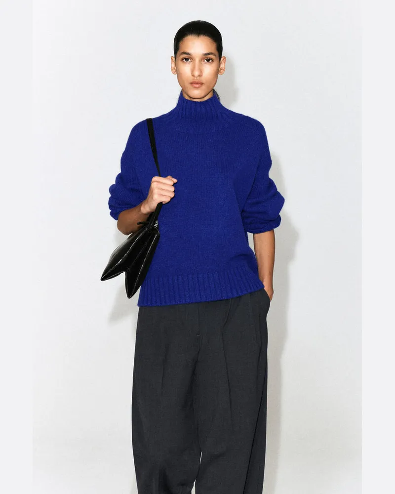 COS Kaschmirpullover Mit Trichterkragen Blau