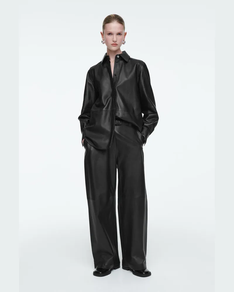 COS Utility-Lederhose Mit Barrel-Bein Schwarz