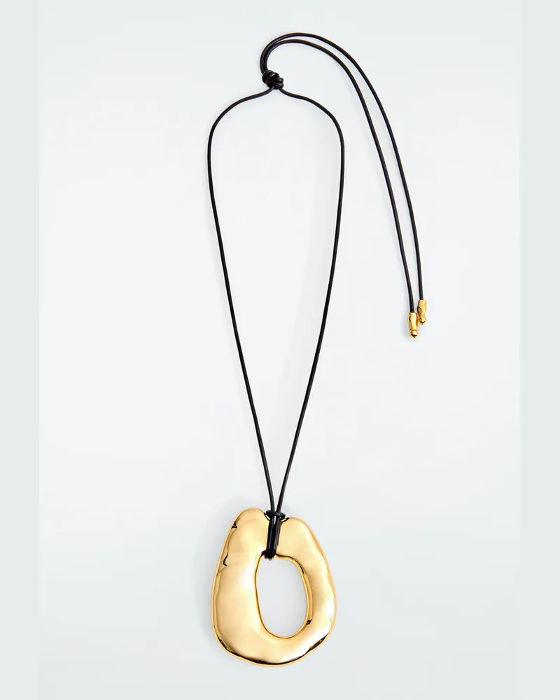 COS Lederkette Mit Anhänger Goldfarben