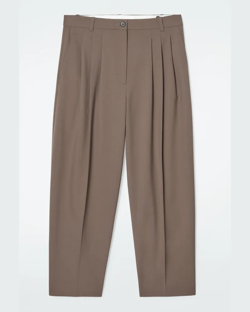 COS Wollhose Mit Barrel-Bein Und Falten Braun