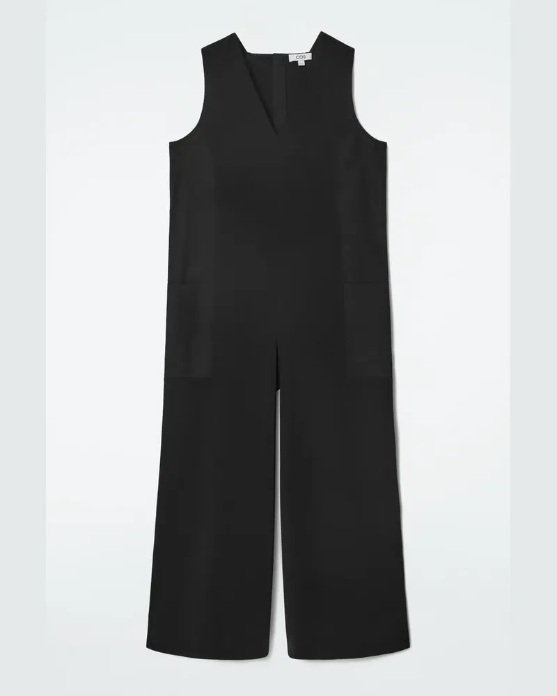 COS Oversized-Jumpsuit Mit V-Ausschnitt Schwarz