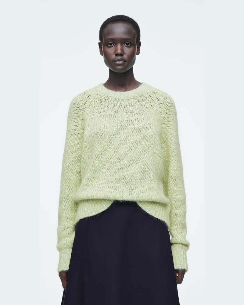 COS Gesprenkelter Pullover Aus Mohair-Mix Grün