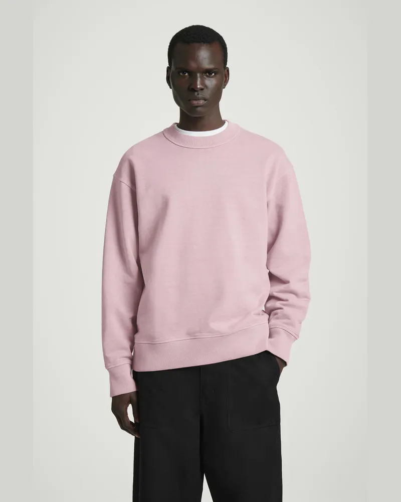 COS Lockeres Sweatshirt Aus Vorgewaschener Baumwolle Rosa