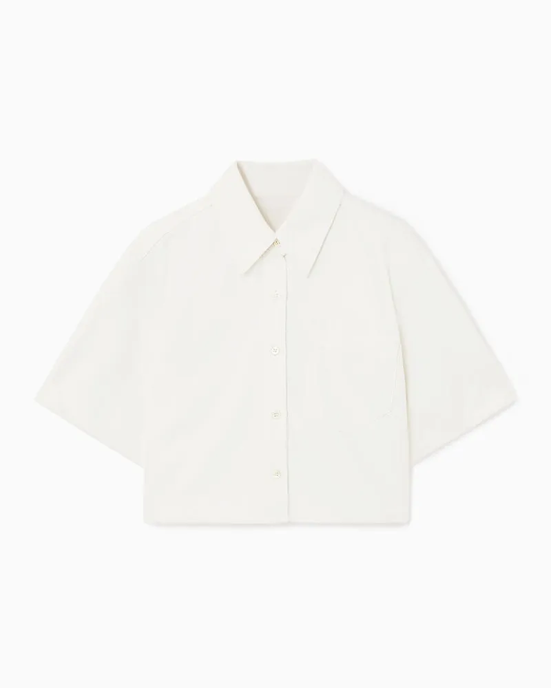 COS Verkürztes Jeanshemd Mit Kurzen Ärmeln Weiß