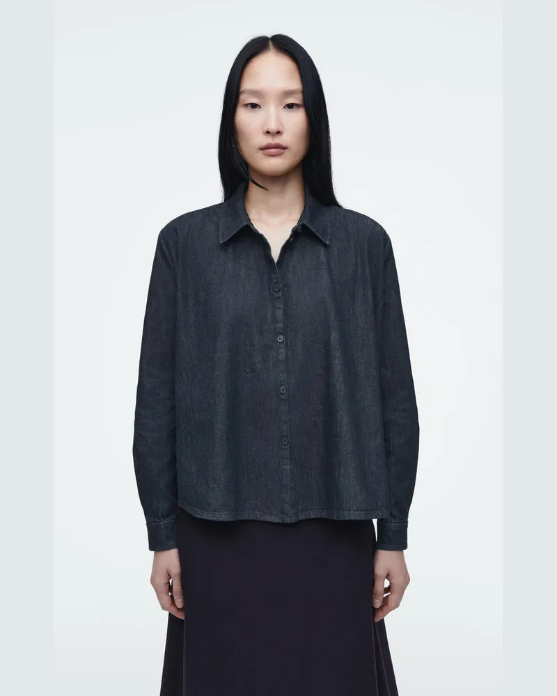 COS Ausgestelltes Jeanshemd Mit Normaler Passform Blau