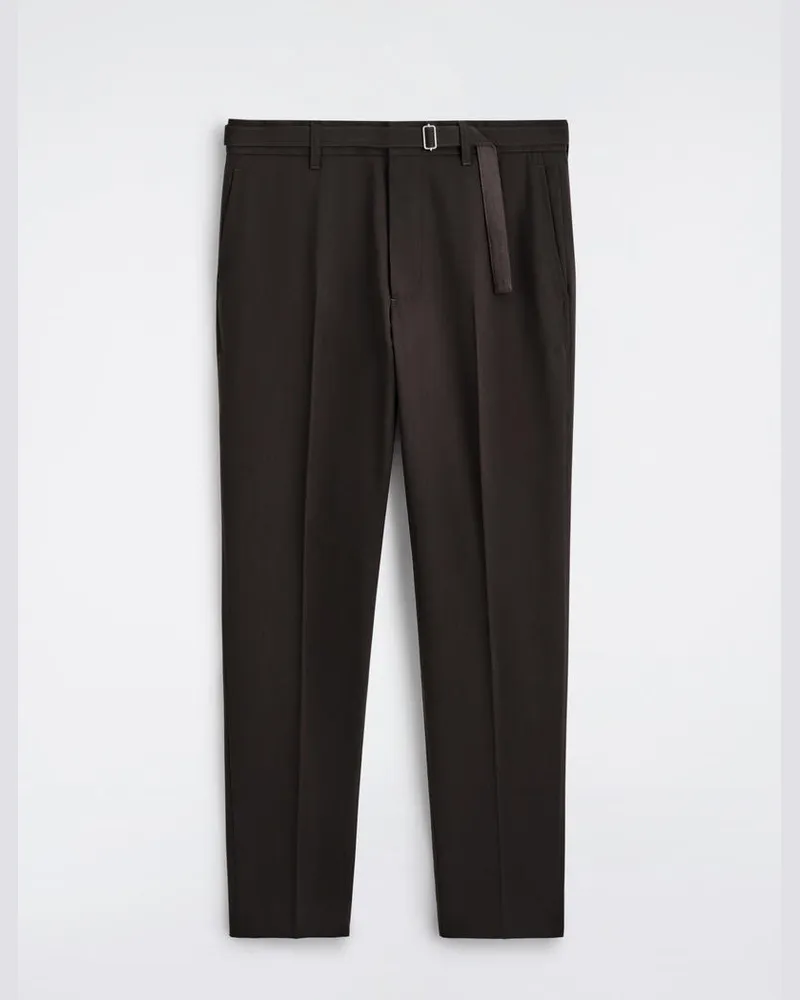 COS Belted Wool-Blend Slim Trousers Braun