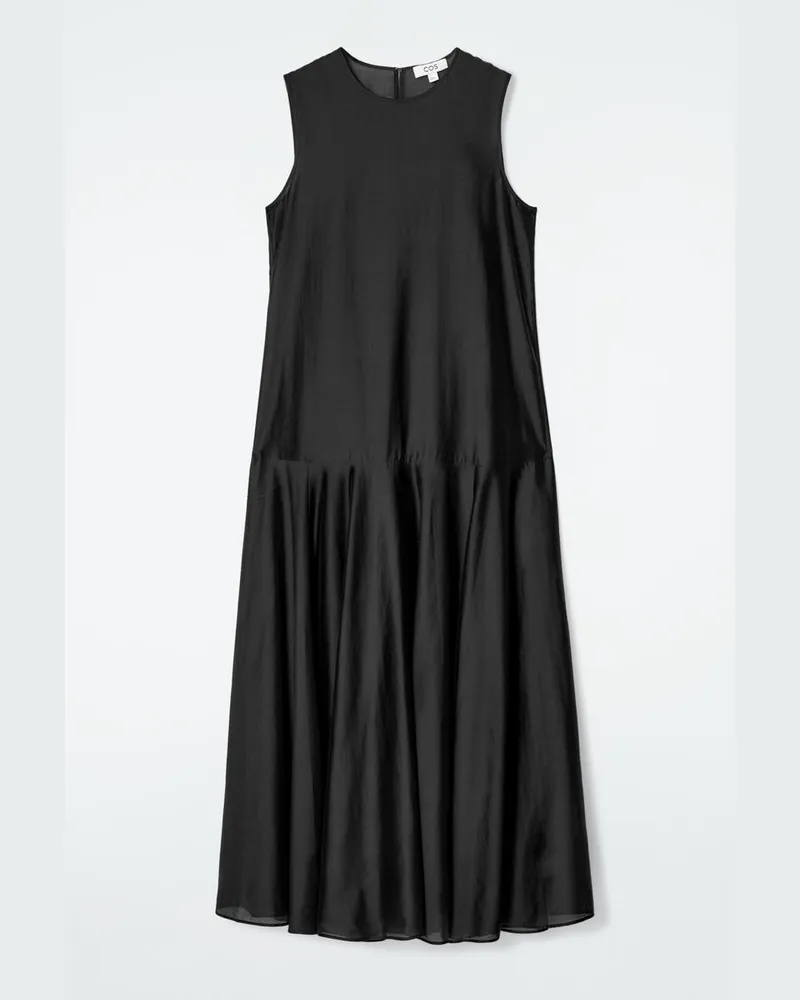 COS Durchscheinendes Maxikleid Schwarz