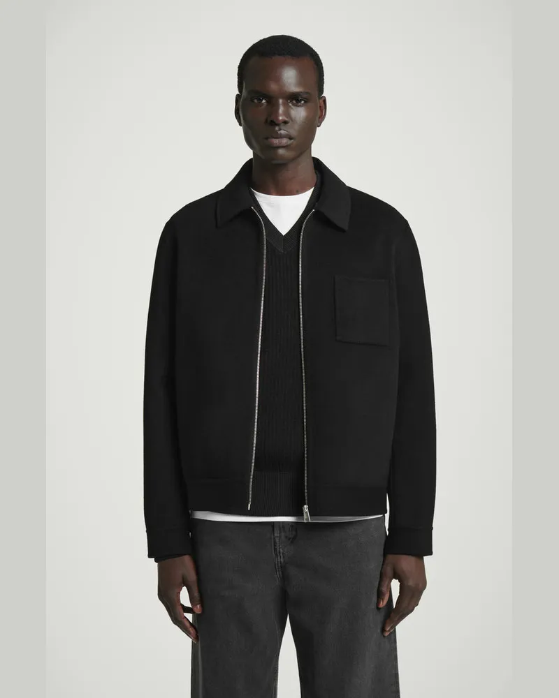 COS Harrington-Wolljacke Aus Doubleface-Material Schwarz