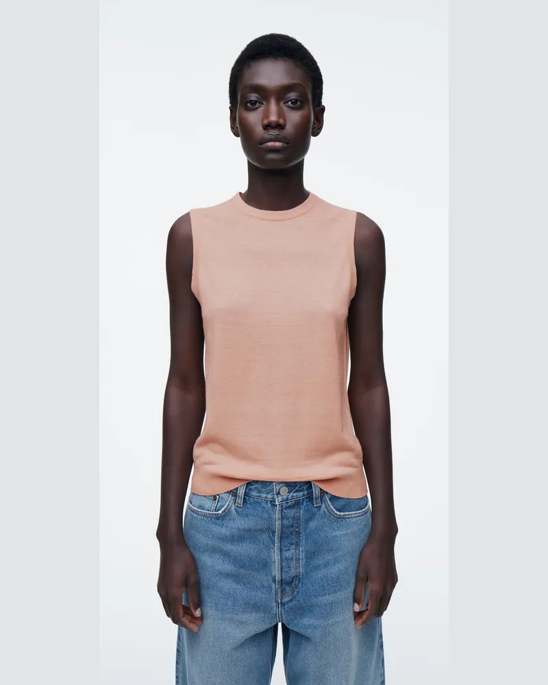 COS Tanktop Aus Merinowoll-Leinen-Mix Orange