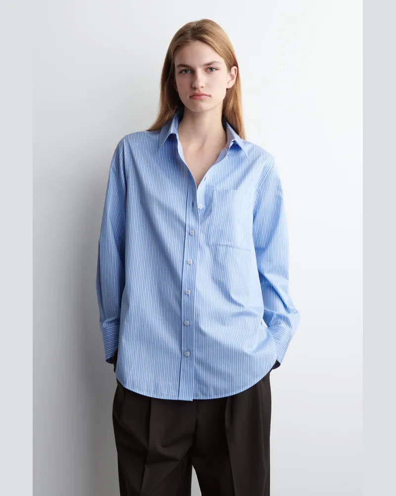 COS Elegantes Hemd Aus Pima-Baumwolle Blau