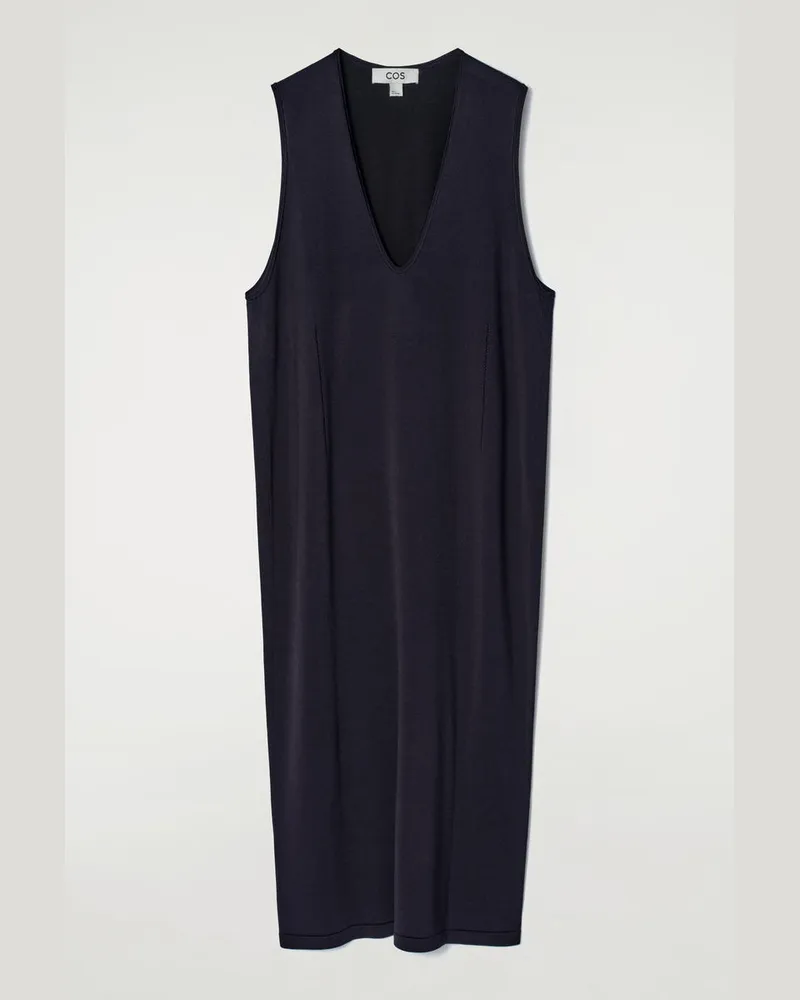 COS Strickkleid Aus Baumwolle In Midilänge Blau