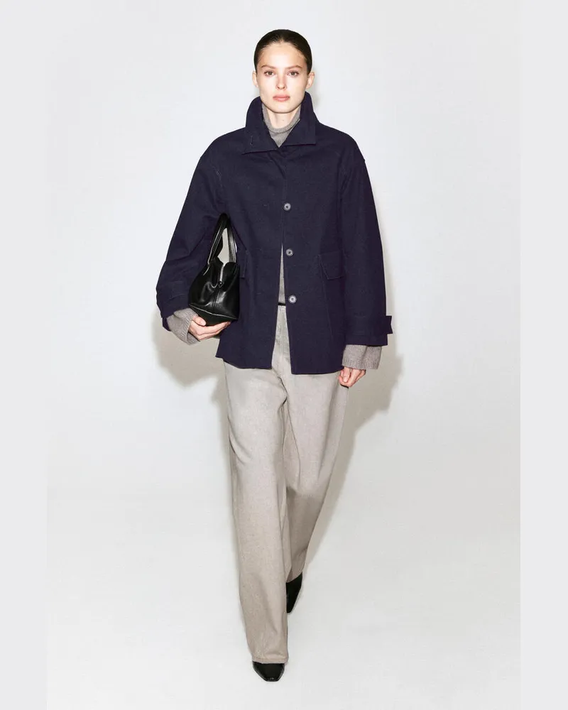 COS Jacke Aus Baumwoll-Twill Mit Kragen Blau