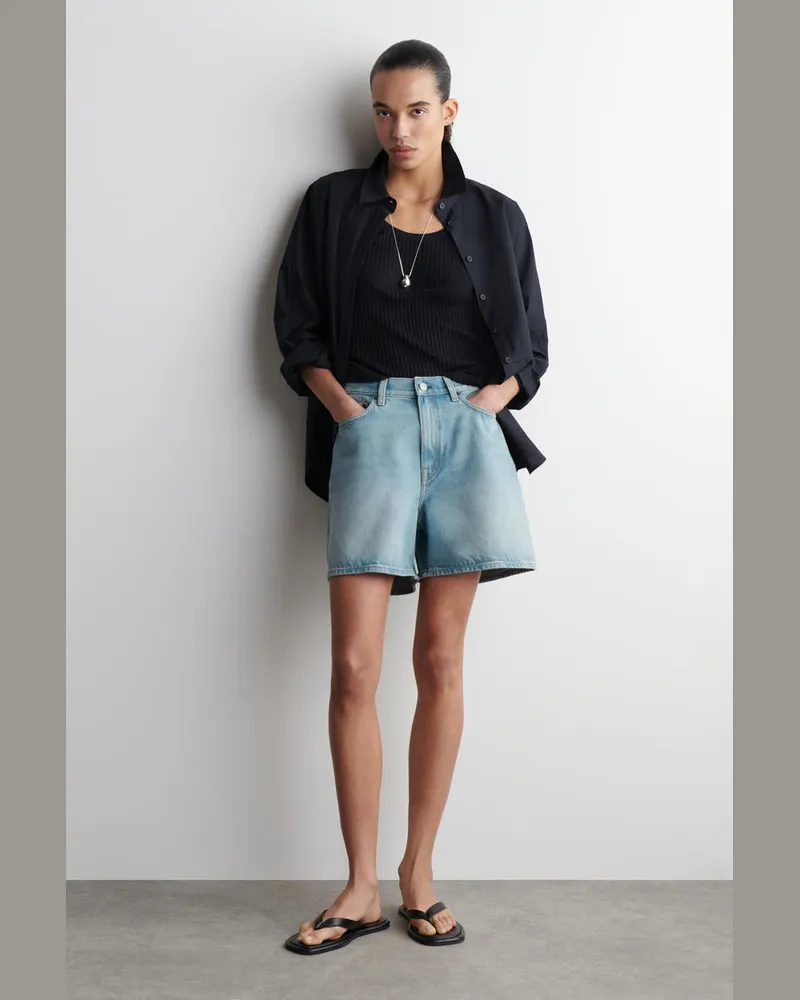 COS Jeansshorts Mit Hohem Bund Blau