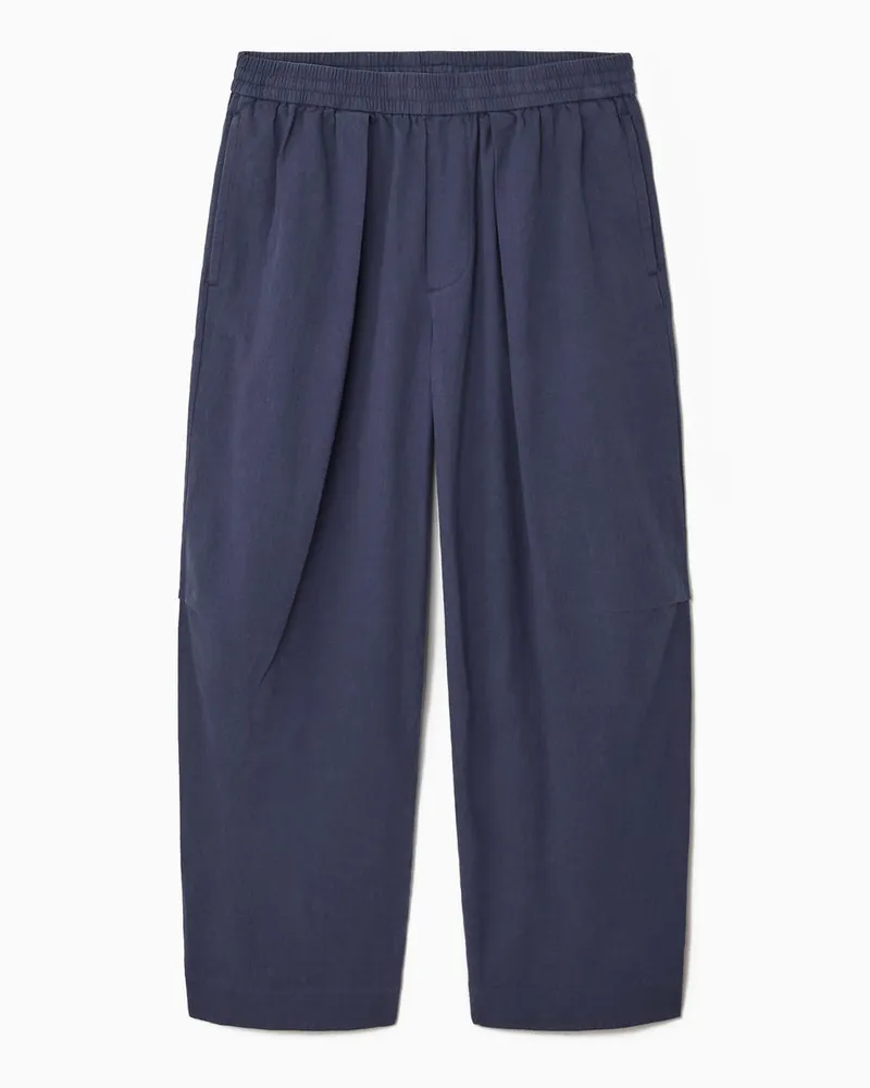 COS Chambray-Hose Mit Weitem Bein Und Falten Blau