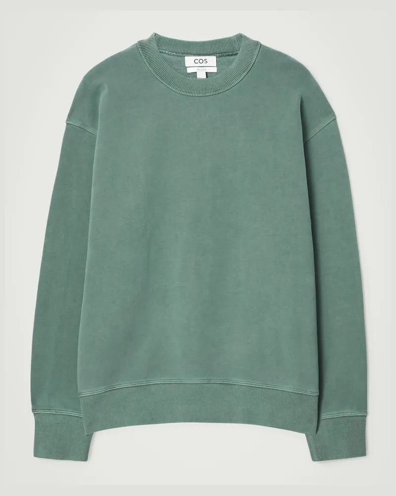 COS Lockeres Sweatshirt Aus Vorgewaschener Baumwolle Grün