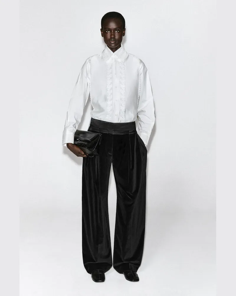 COS Samthose Mit Barrel-Bein Und Satindetails Schwarz