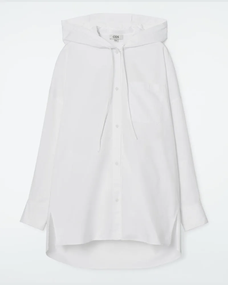 COS Oversized-Hemd Mit Kapuze Weiß