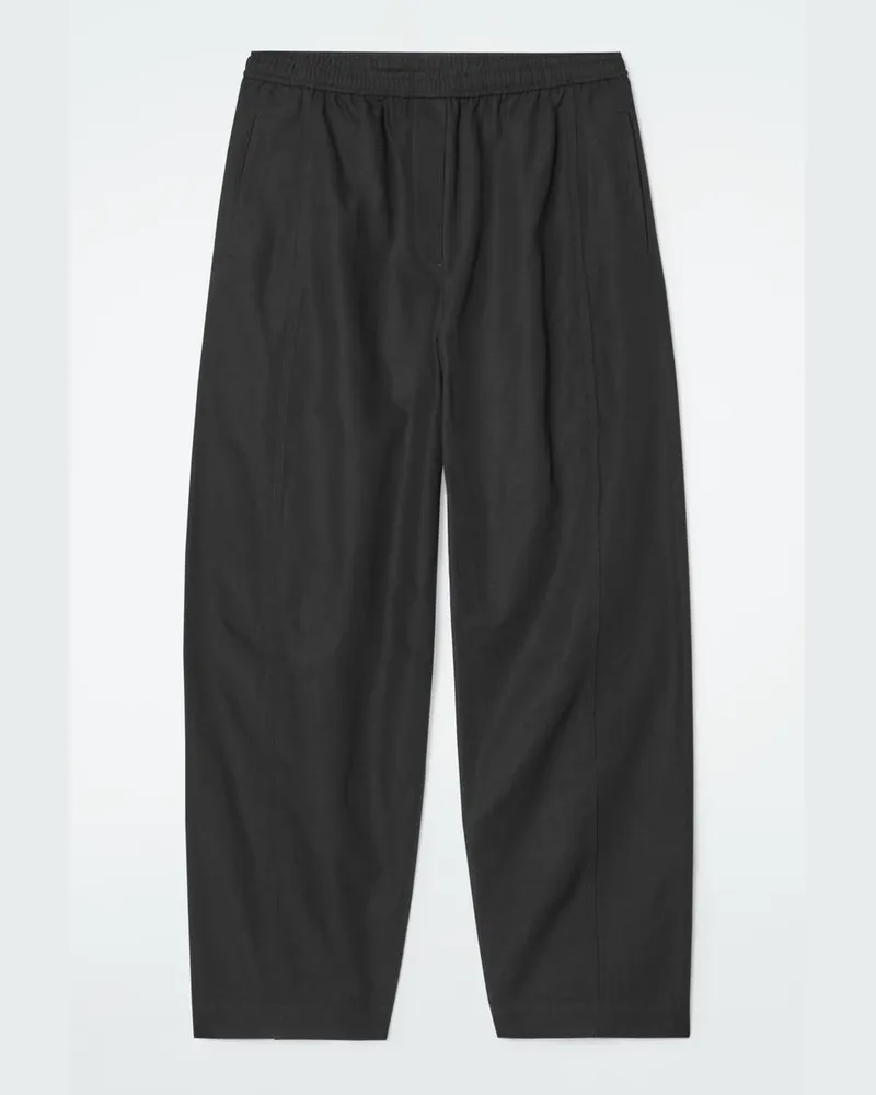 COS Baumwollhose Mit Barrel-Bein Schwarz