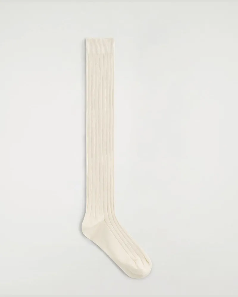 COS Gerippte Kniestrümpfe Aus Seide Weiß
