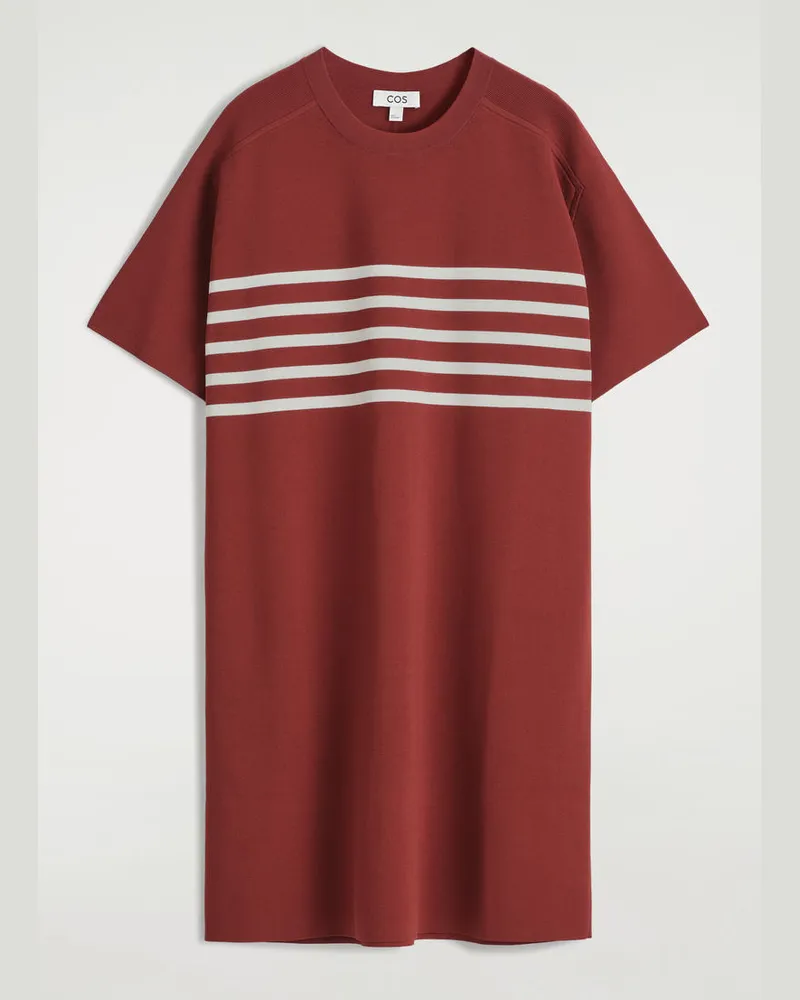 COS Gestricktes T-Shirt-Kleid Rot