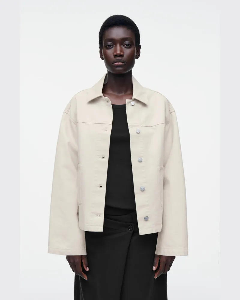 COS Kastenförmige Jeansjacke Beige