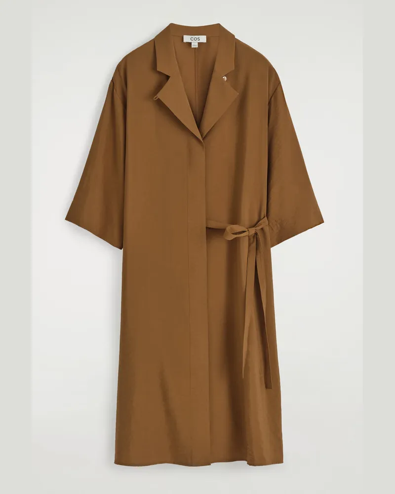 COS Midi-Hemdkleid Mit Seitlichem Gürtel Beige