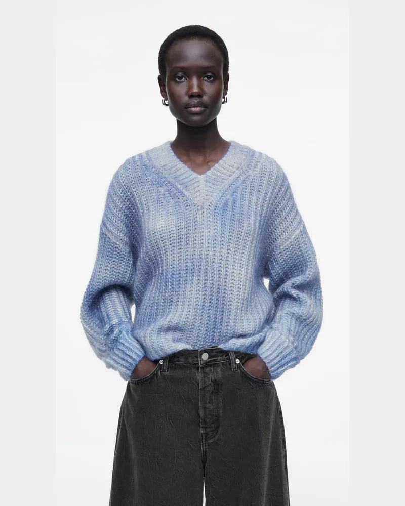 COS Pullover Aus Mohair Mit Sprayfarben-Design Blau