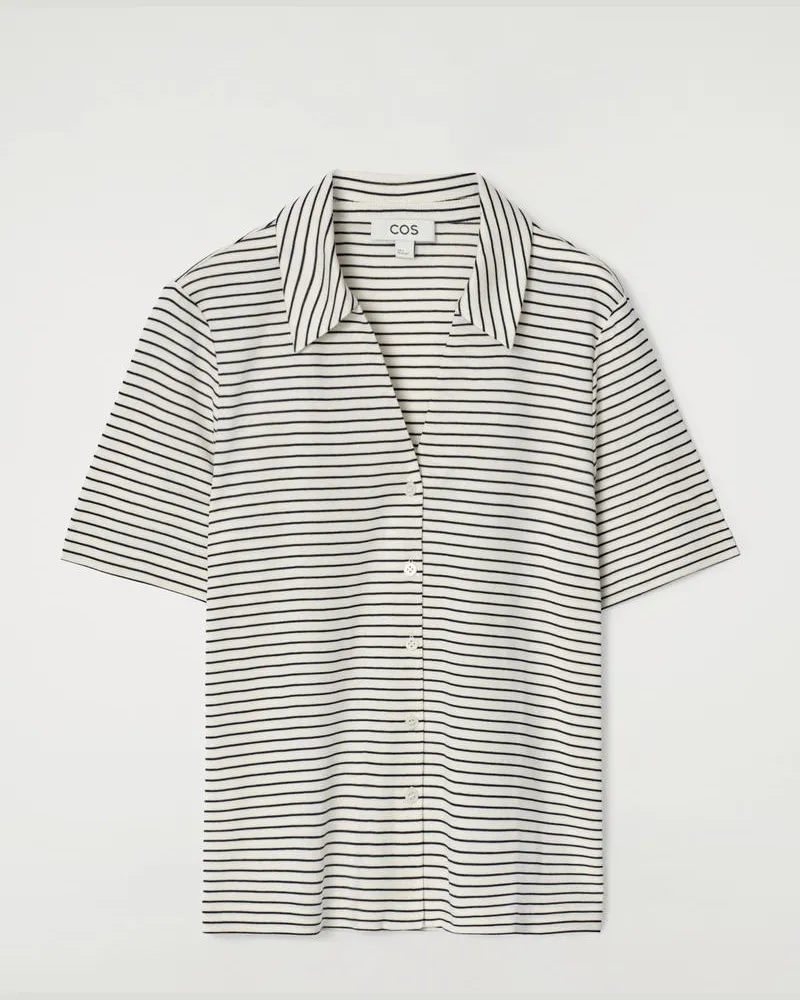 COS Freizeithemd Aus Jersey Weiß