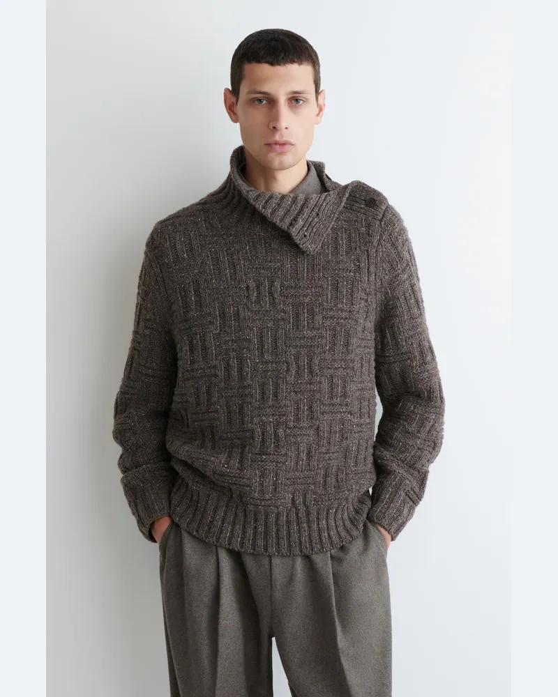 COS Wollpullover Mit Korbmuster Braun