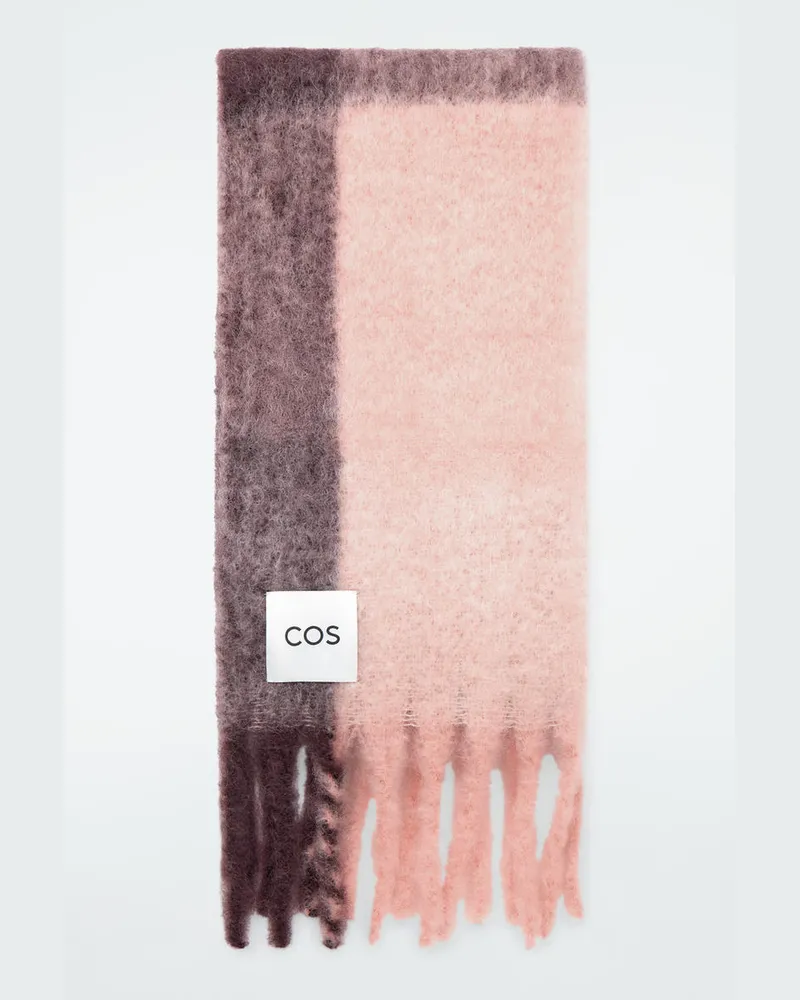 COS Schal Aus Gebürsteter Mohairwolle Mit Fransen Rot