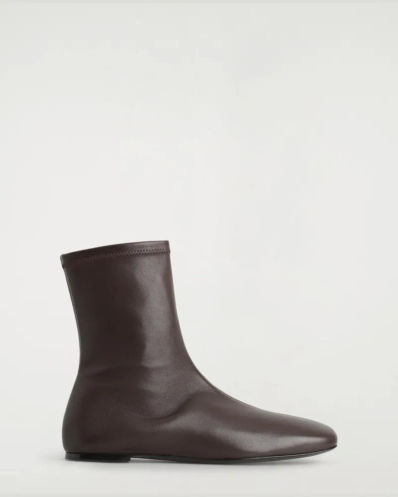 COS Sock Boots Aus Leder Braun