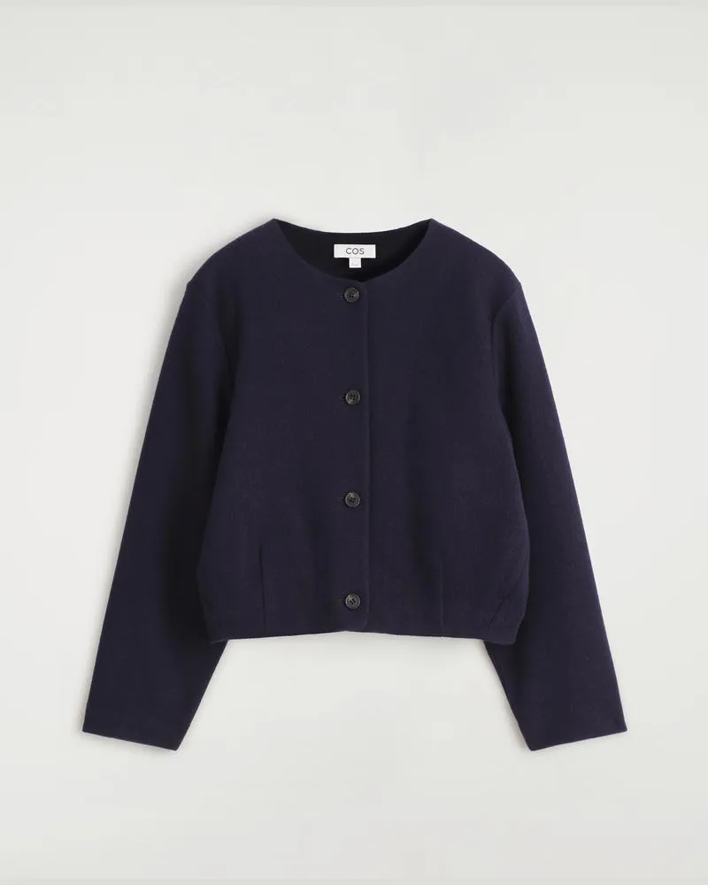COS Strickjacke Aus Gekochter Merinowolle Blau
