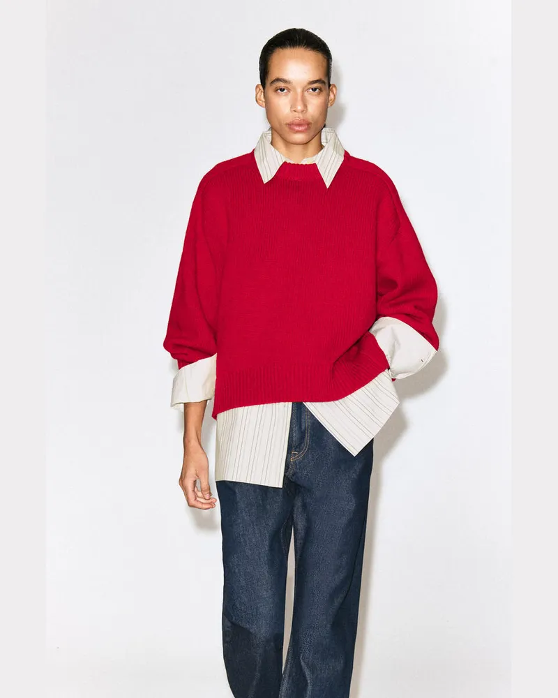 COS Wollpullover Mit Rundhalsausschnitt Rot
