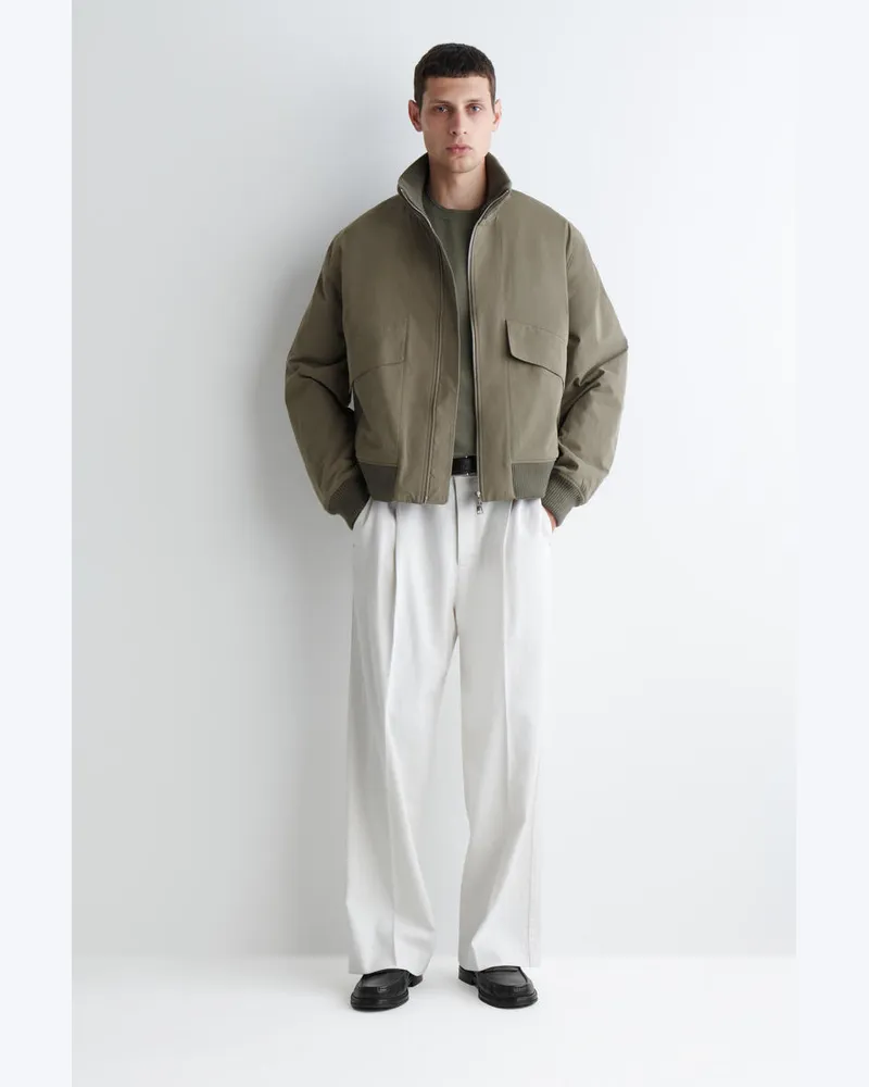 COS Gepolsterte Fliegerjacke Aus Baumwolle Beige