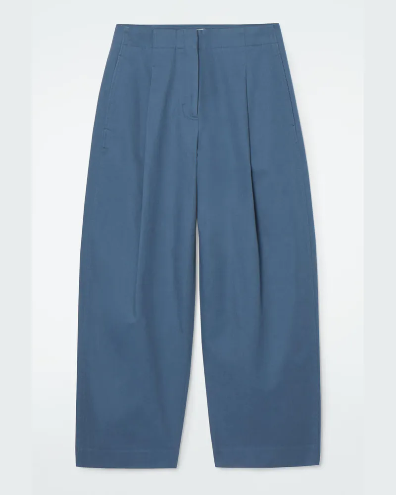 COS Chinohose Mit Falten Und Barrel-Bein Blau