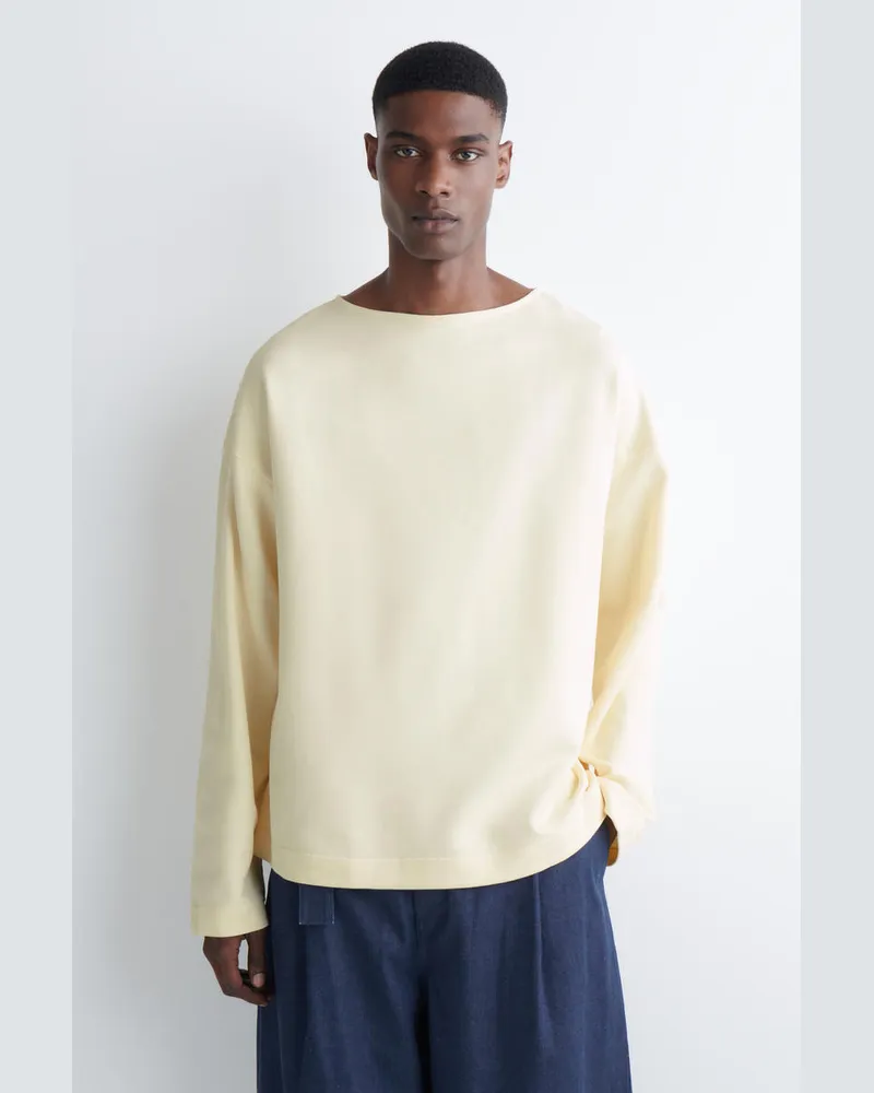 COS Oversized-Sweatshirt Mit U-Boot-Ausschnitt Weiß
