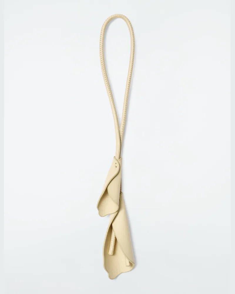 COS Floraler Taschenanhänger Aus Leder Beige