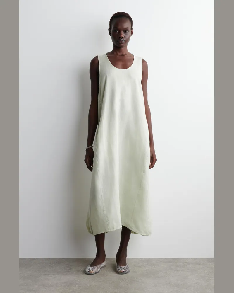 COS Maxikleid Aus Leinen Mit Elastischem Saum Grün
