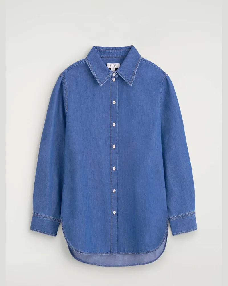 COS Langes Jeanshemd Blau